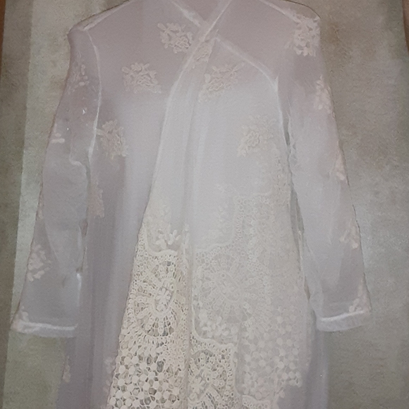 CASUAL EXPRESS Tops Lace Jacket Topper Embroidery Poshmark